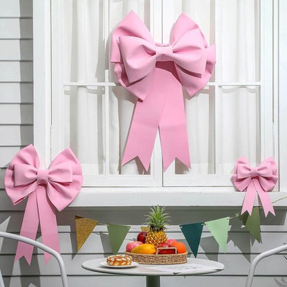 Giegxin Large Pink Bow Set - 3D Decorative Bows for Weddings, Birthdays & Christmas | 12-30 Inch Sizes