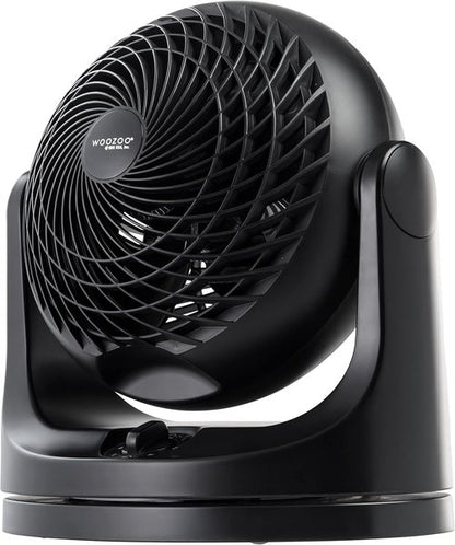 IRIS USA WOOZOO Desk Fan - Oscillating Air Circulator with 3 Speeds & 112° Tilt - Quiet & Compact for Bedroom, Office, Black