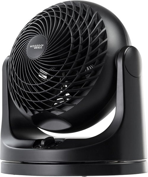 IRIS USA WOOZOO Desk Fan - Oscillating Air Circulator with 3 Speeds & 112° Tilt - Quiet & Compact for Bedroom, Office, Black