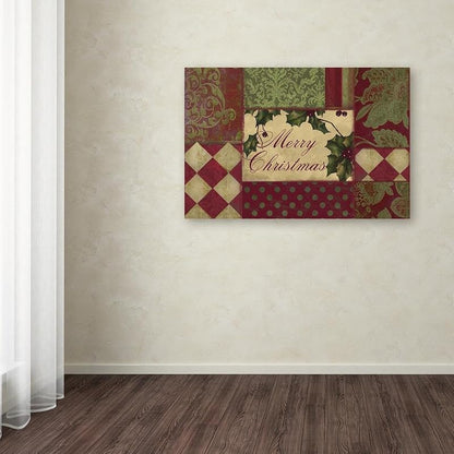 30x47 inch Merry Christmas Patchwork I Gallery-Wrapped Canvas Art