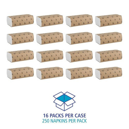 Boardwalk Disposable Hand Towels - 1-Ply Bathroom Paper Towels, 9 x 9.45 Inches, 250 Towels/Pack, White | 16 Packs/Carton
