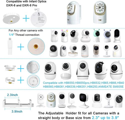 Infant Optics Adjustable Height Floor Stand Mount - Compatible with DXR-8 Pro & Nanit Pro | Versatile Design for Baby Monitors
