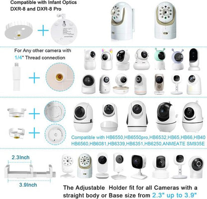 Infant Optics Adjustable Height Floor Stand Mount - Compatible with DXR-8 Pro & Nanit Pro | Versatile Design for Baby Monitors