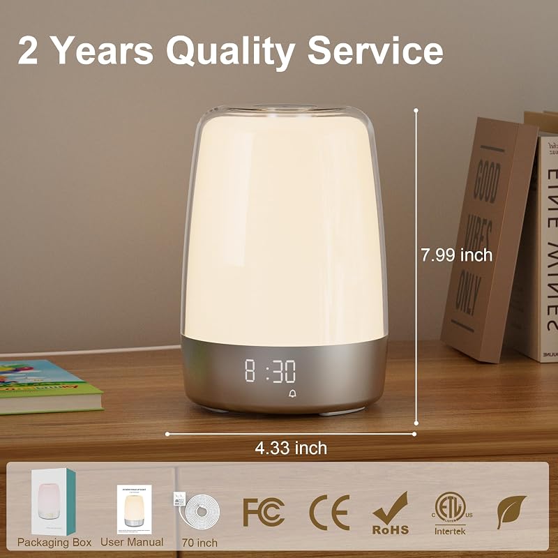 Vicsoon Sunrise Alarm Clock with Wake Up Light – White Variation