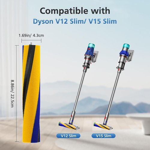 Dyson Brush Roller Replacement - Compatible with V12 & V15 Detect Slim Vacuum | Part No. 971634-01