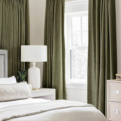 MIULEE Blackout Curtains - 100% Thermal Insulated Light Olive Green Drapes | 52x90 Inch (2 Panels)