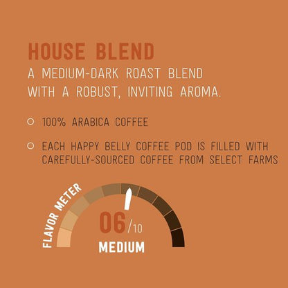 Happy Belly - Medium Roast Coffee Pods | House Blend for Keurig 2.0 - 100 Count