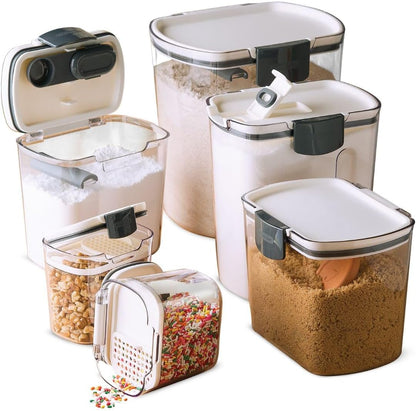 ProKeeper | Airtight Kitchen Storage Canister Set - Keep Flour, Sugar & More Fresh | 6-Piece Multicolor