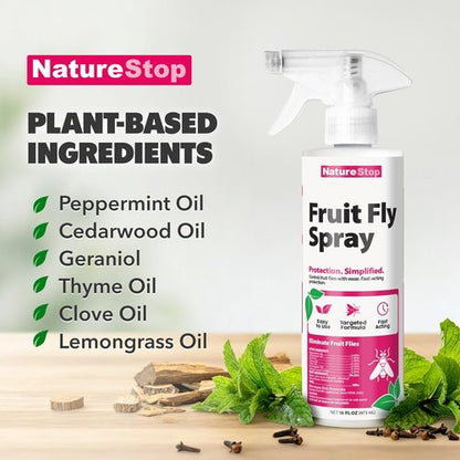 Fruit Fly Spray - Fast-Acting Killer for Kitchens & Indoor Use | 16 oz (475mL)