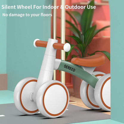 SEREED Baby Balance Bike - Safe 4-Wheel Design for 1 Year Olds | Perfect First Birthday Gift for Toddlers