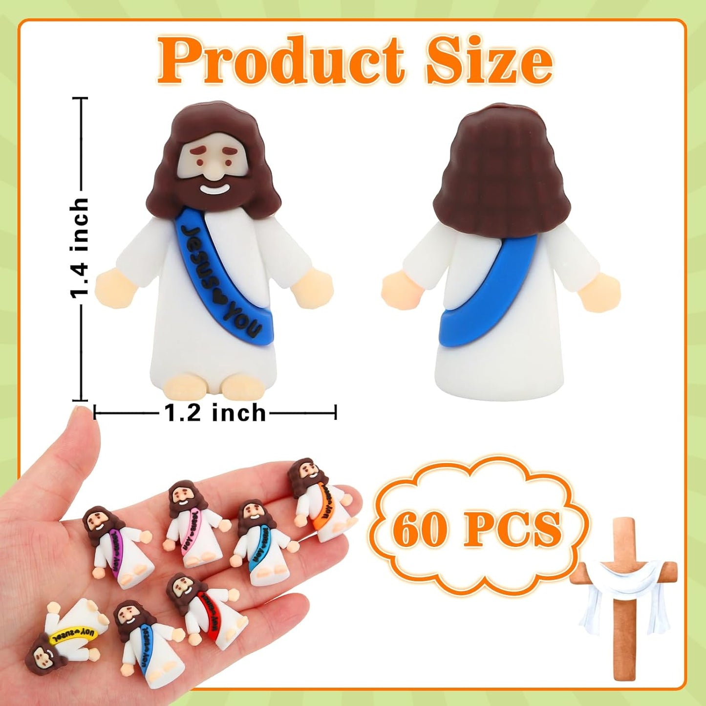 Skiennix 60 Pcs Baby Jesus Figurines - Miniature Religious Party Favors for Easter & Baptism