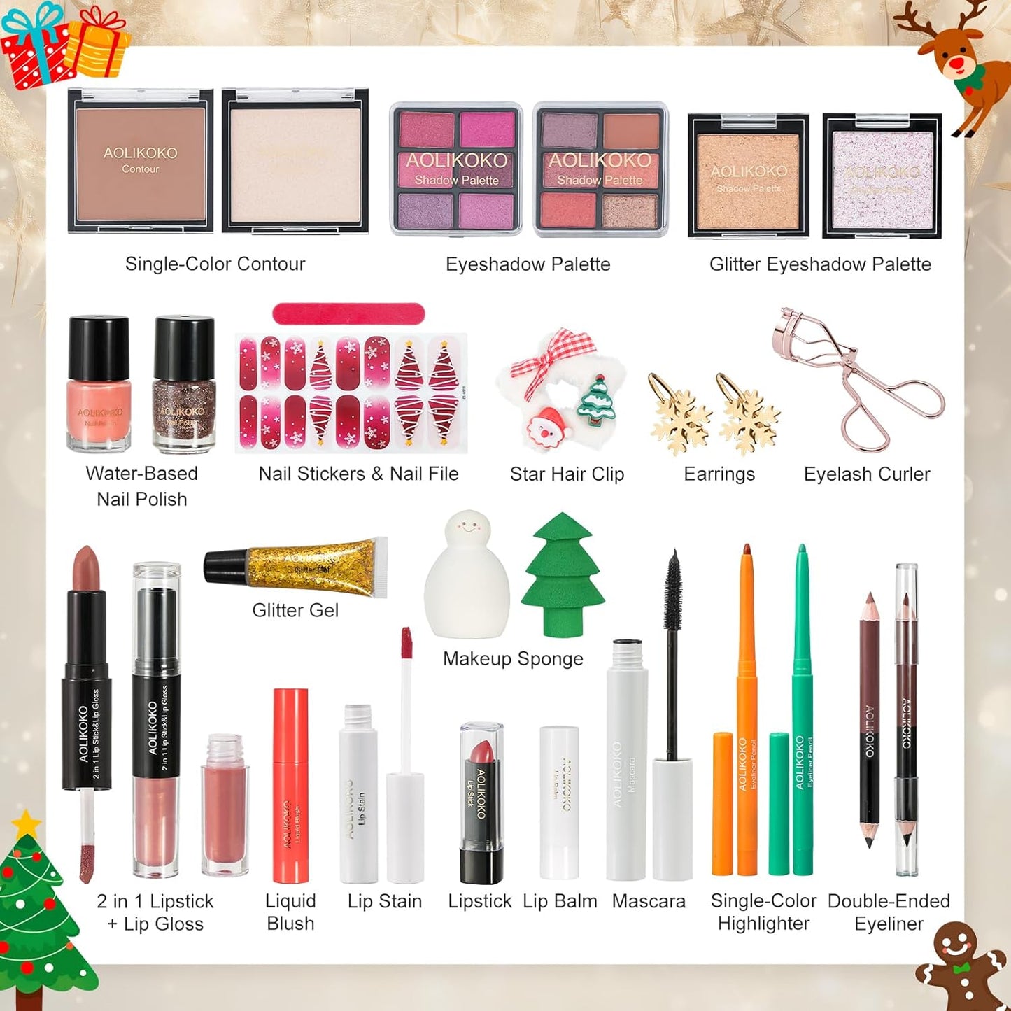 Skiennix Makeup Advent Calendar 2025 - 24 Days of Surprises | Perfect Christmas Gift Set for Women & Teens