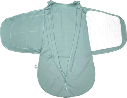 Skiennix Adjustable Cotton Swaddle Sleep Sack - Soft & Breathable Wearable Blanket for Babies 3-6 Months | Cozy Grayish Blue Design