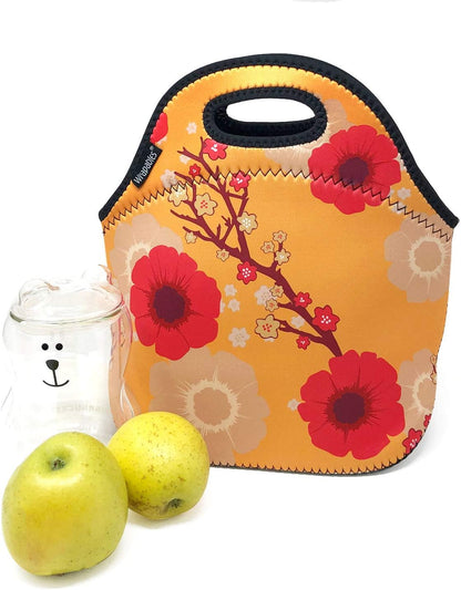 Allydrew Insulated Neoprene Lunch Bag - Stylish Zipper Tote for Fresh Food | Blossoms Light Design