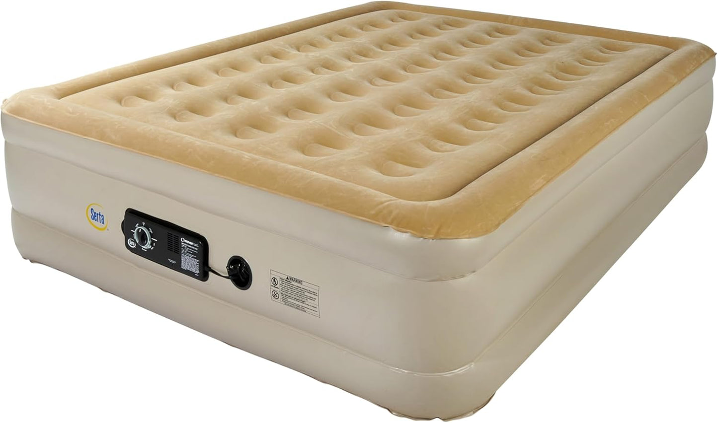 Serta Raised Air Mattress - Luxury Inflatable Design with Never Flat Pump | Heavy Duty Self-Inflating Comfort