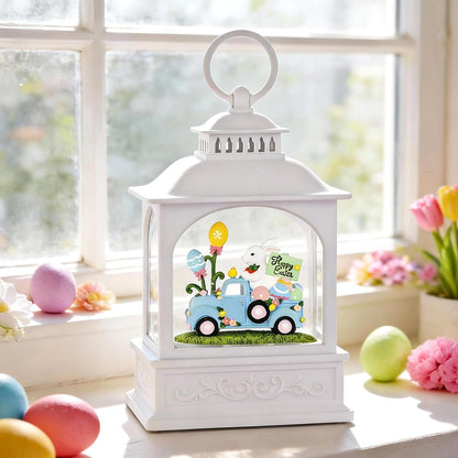 Regine Switzerland Easter Snow Globe - Glitter Bunny Spring Decor | 6-Hour Timer, 6-Inch Size