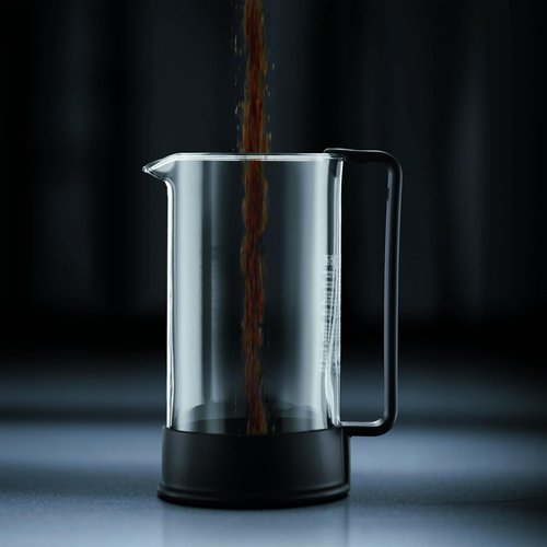 Bodum 34oz Brazil French Press Coffee Maker - High-Heat Borosilicate Glass, Black Finish