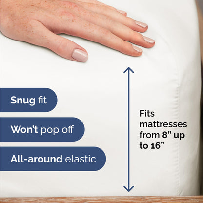 Queen 6 Piece Sheet Set - Comfy Breathable & Cooling - Soft Hotel Luxury Bedding Set with 8-16 Inch Deep Pockets - 1 Flat & 1 Fitted Sheet & 4 Pillowcases - Wrinkle Free & Easy Care - Antique White