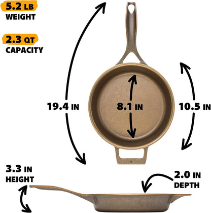 Stargazer 10.5-Inch Cast Iron Skillet - Premium Seasoned Frying Pan for Grilling, Searing & Baking