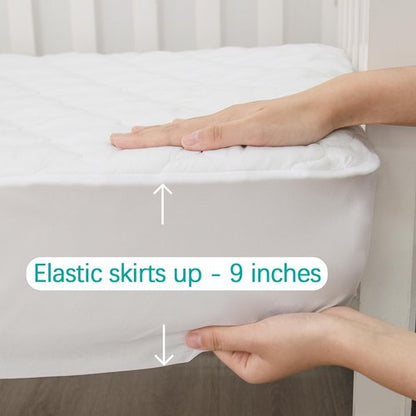 Crib Mattress Protector Sheets Fitted Waterproof Mattress Pad Cover, Noiseless & Machine Wash 100% Absorbent Mattress Protector Sheet Quilted White, 52" x 28", 2 Pack