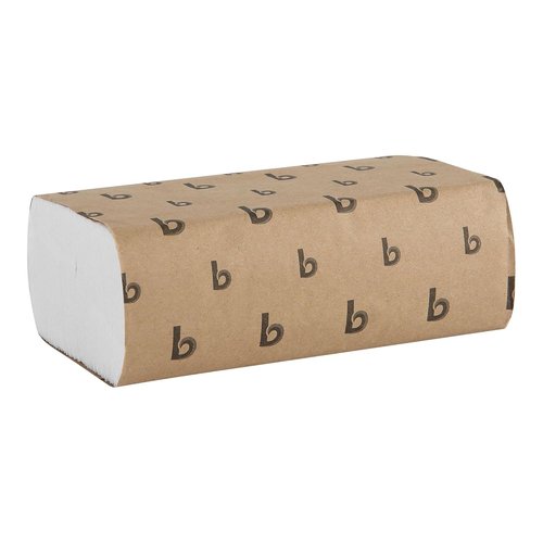 Boardwalk Disposable Hand Towels - 1-Ply Bathroom Paper Towels, 9 x 9.45 Inches, 250 Towels/Pack, White | 16 Packs/Carton