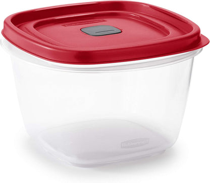 Rubbermaid Easy Find Food Storage Containers - 7-Cup Capacity with Vented Lid - Red