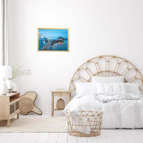 JCJMY Gold Picture Frame 9.5x13 - Wall Mounting Horizontally or Vertically | Shatter Resistant Plexiglass