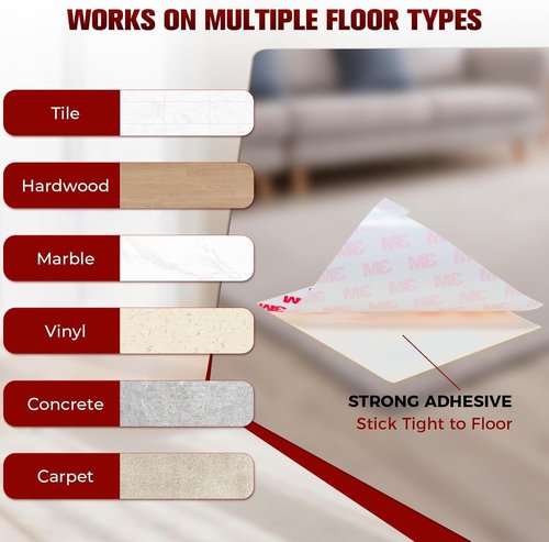 12PC Heavy Duty Carpet Tape by [Brand Name] - Double-Sided Non-Slip Adhesive for Hardwood Floors