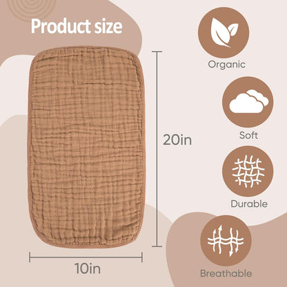 MIGIOL Muslin Burp Cloths - 100% Cotton, Soft & Absorbent | Pack of 12 Mixed Colors for Babies