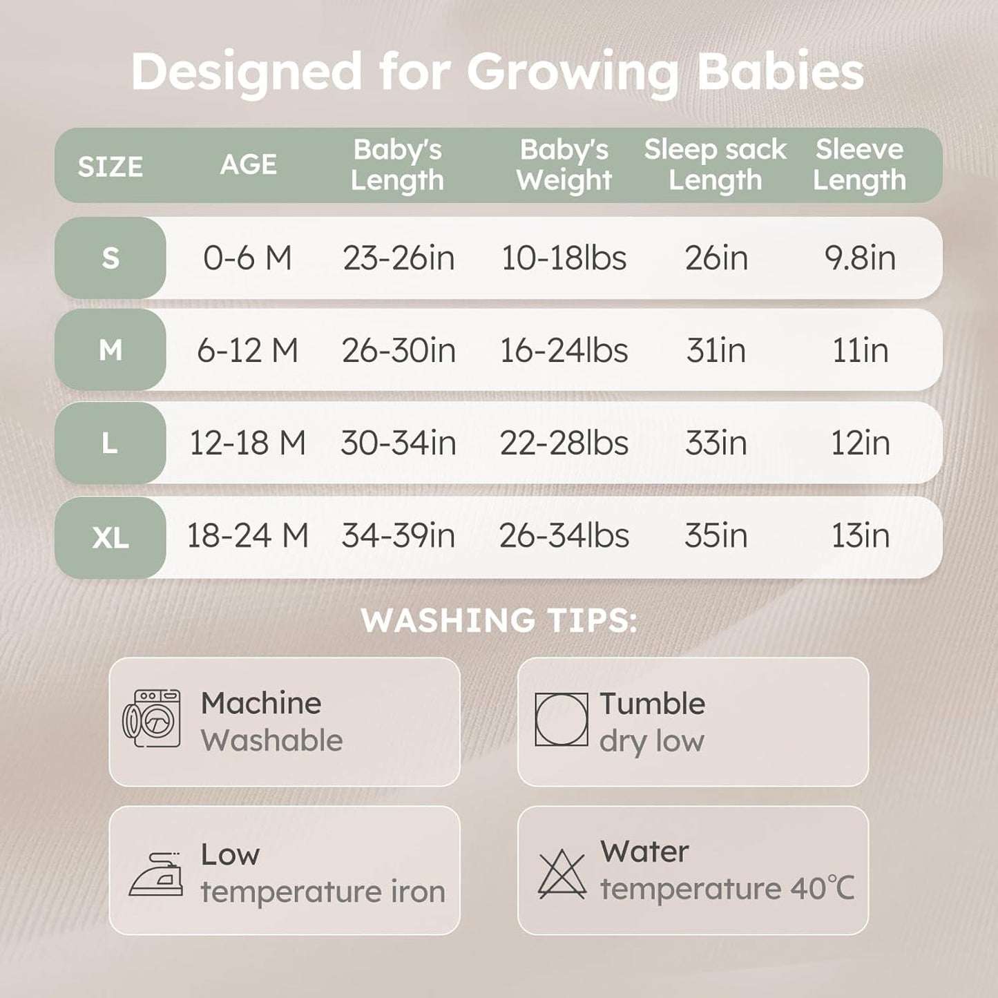 Yoofoss Baby Sleep Sack - Organic Cotton Wearable Blanket for Infants | 6-12 Months, 1.0 Tog, Long Sleeve
