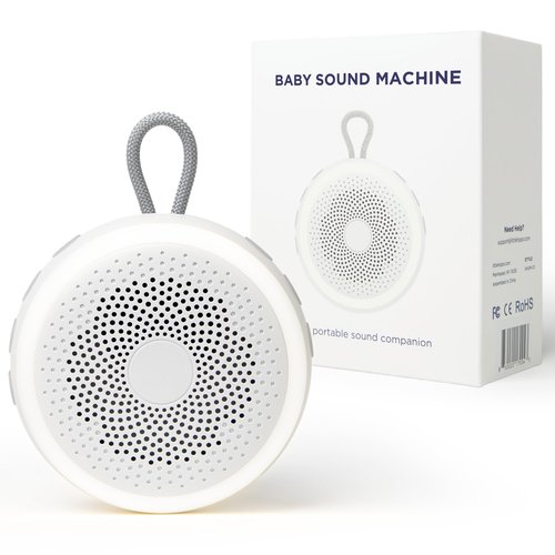 LittleHippo White Noise Machine | Portable Sound Machine for Babies, Kids, Adults | Sleep Soother | 19 Soothing Sounds | Long Battery Life | Travel, Registry, Baby Shower, Gift