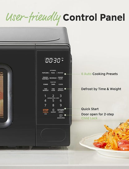 COMFEE Countertop Microwave Oven - 11 Power Levels, Fast Multi-Stage Cooking, 700W | Child Lock & Turntable Reset