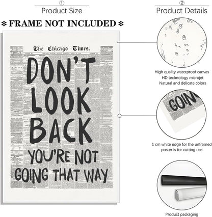 Vintage Newspaper Wall Art - Motivational Quote Poster | Black and White Inspirational Canvas Print 8x12