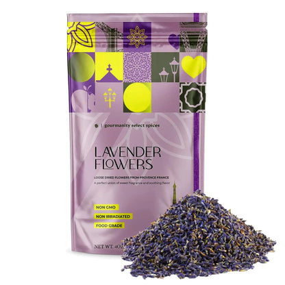 Dried Lavender Flowers 4oz | Culinary Lavender Buds | Edible Lavender for Baking, Lavender Tea & Lemonade | Food Grade Lavender from France, Gluten Free, Vegan, Non GMO [4oz Bag] by Gourmanity Select