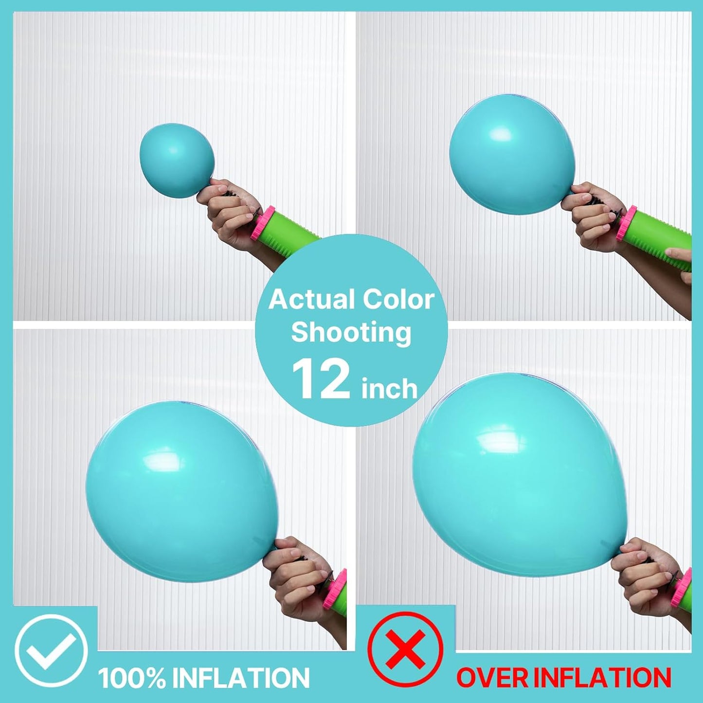 PartyWoo Teal Balloons - 100pcs 12 Inch Turquoise Latex Balloons for Baby Showers & Celebrations