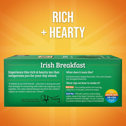 Twinings Irish Breakfast Black Tea - Bold & Robust Flavor, 100 Individually Wrapped Teabags
