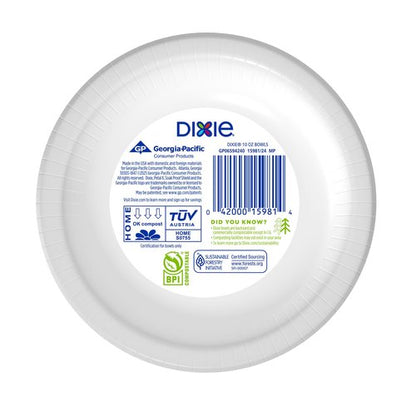 Dixie Small Paper Bowls, 10 Oz, 72 Count, Microwave-Safe, Soak-Proof, Disposable Bowls Great For Snacks, Dessert, And Light Lunch Meals