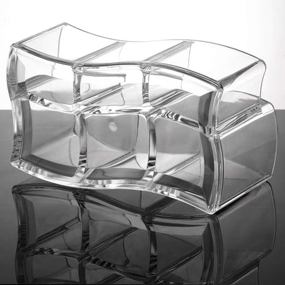 Tbestmax Acrylic Makeup Brush Holder - 6 Slot Organizer for Eyebrow Pens & Cosmetics Storage - Clear