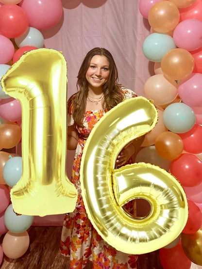 Number Balloons - 40 Inch Light Gold 1 Balloon for 1st Birthday Party | Perfect for Baby Showers & Photo Shoots