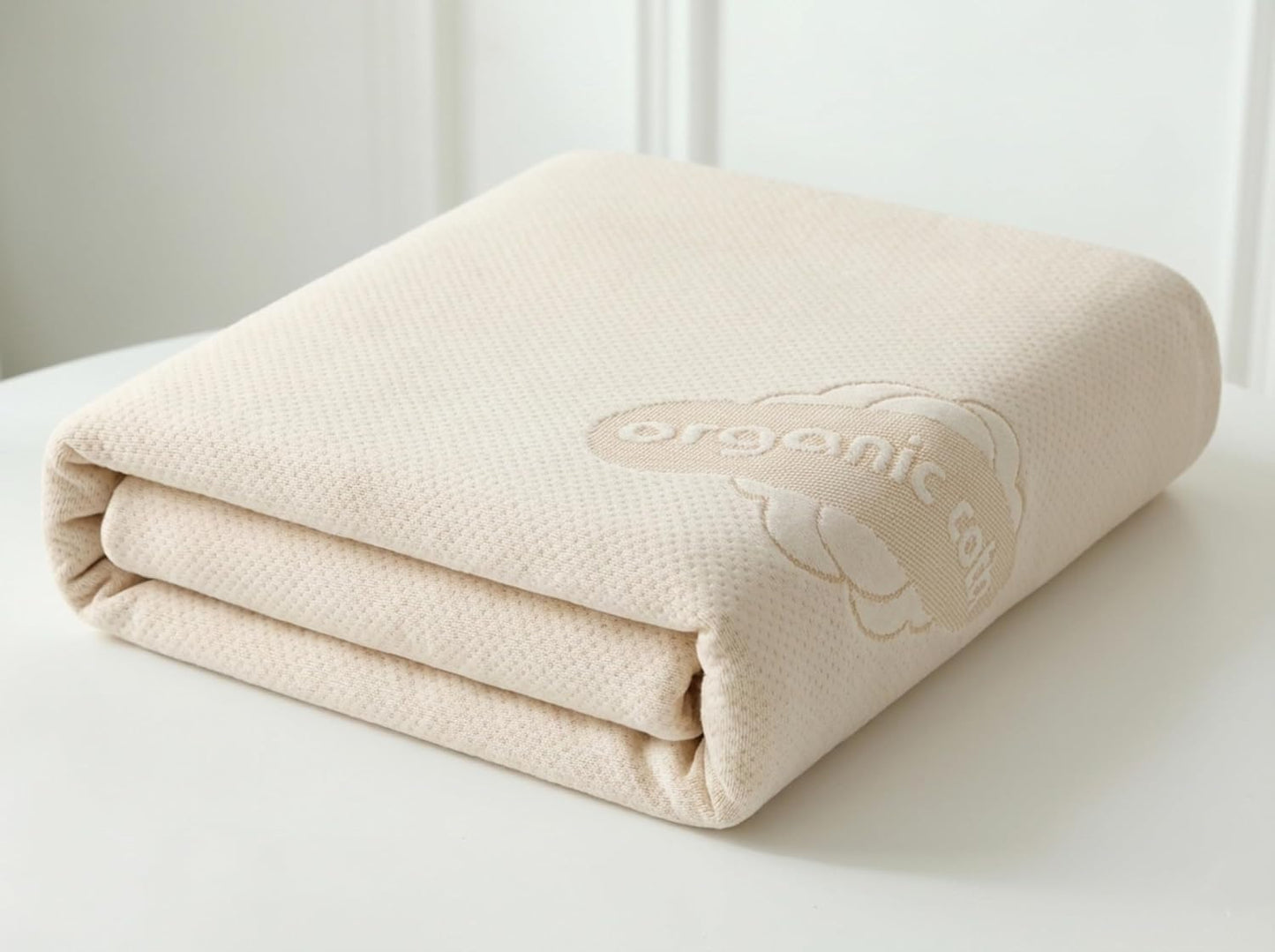 Skiennix Organic Mattress Protector Pad - OCS Certified Waterproof Cotton Cover | 250 GSM Deep Pocket Comfort