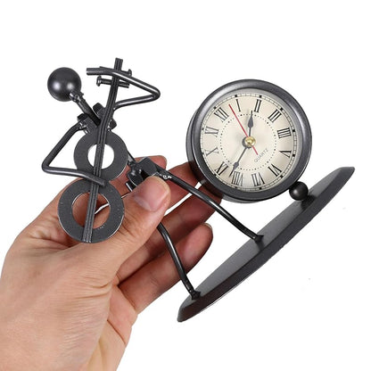 Vintage Iron Desk Clock - Retro Music Guitar Table Clock