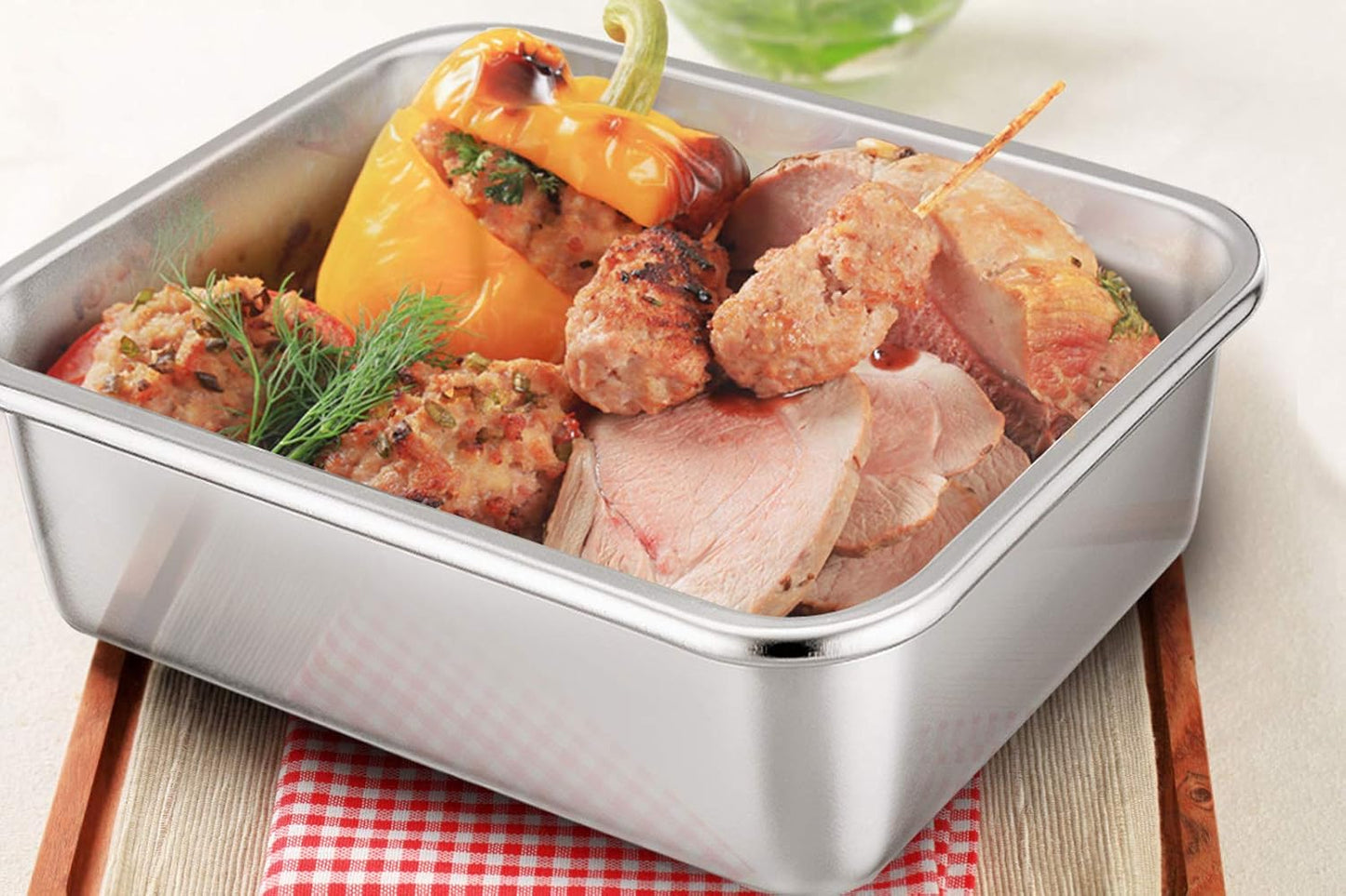 P&P CHEF Lasagna Pan - Heavy Duty Stainless Steel Baking Sheet | Oven & Dishwasher Safe, 12.7" L x 3.2" H