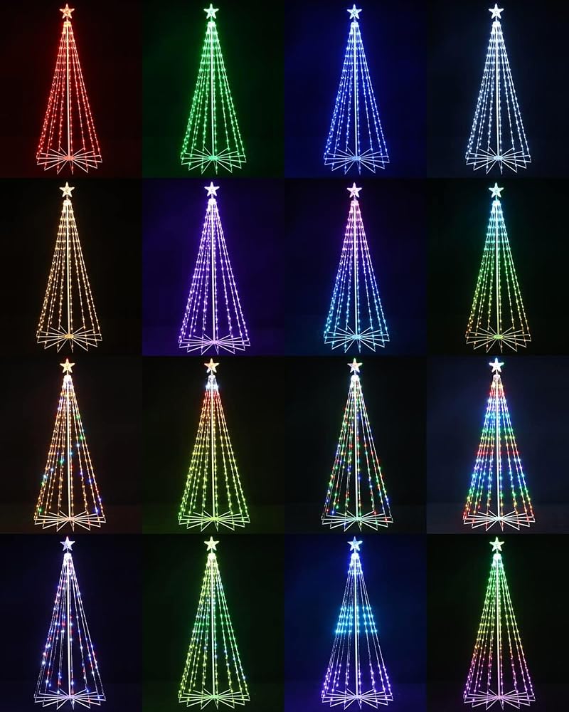 7ft Outdoor Christmas LED Tree with 295 LEDs, App & Remote, Timer