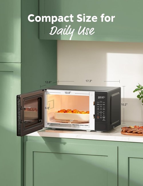 COMFEE Countertop Microwave Oven - 11 Power Levels, Fast Multi-Stage Cooking, 700W | Child Lock & Turntable Reset