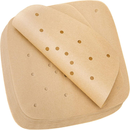 Skiennix Air Fryer Parchment Paper Liners - 200pcs Perforated, 8.5 Inch, Easy Cleanup, No Burn