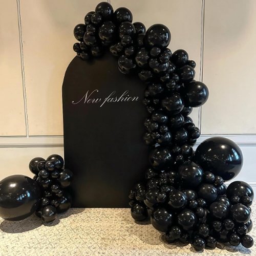 Awenztech Black Latex Balloons - 12 Inch, 50 Pack for Graduation, Halloween & Birthday Celebrations