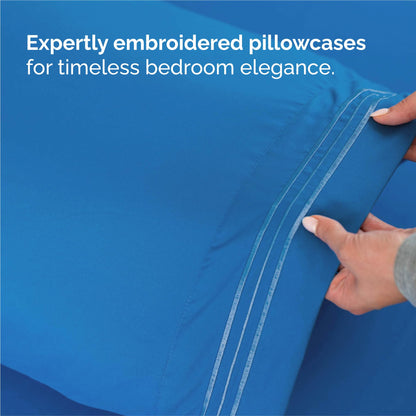 Split King Size 5 Piece Sheet Set - Comfy Breathable & Cooling Bed Sheets Set - Hotel Luxury Bedding for Women, Men, Kids, Teens, Boys & Girls - Deep Pockets and Wrinkle Free - Oeko-Tex - Royal Blue