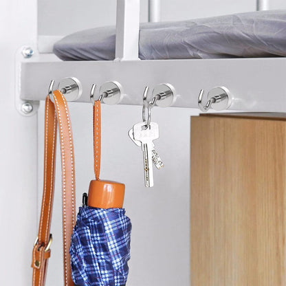 MIKEDE Magnetic Hooks - 85 Lbs Heavy Duty Earth Magnets for Strong Hanging | 10 Pcs for Home & Classroom