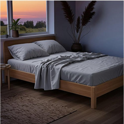 Mellanni Full Sheets Set - 4 PC Iconic Collection Bedding - Hotel Luxury, Extra Soft, Cooling Bed Sheets - Wrinkle, Fade, Stain Resistant (Full, Light Gray)