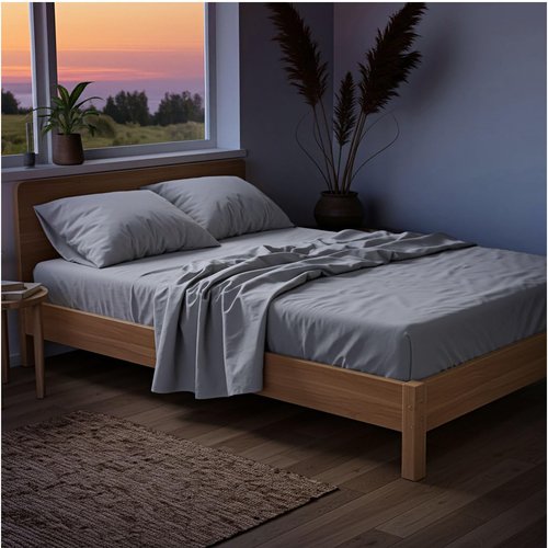 Mellanni Full Sheets Set - 4 PC Iconic Collection Bedding - Hotel Luxury, Extra Soft, Cooling Bed Sheets - Wrinkle, Fade, Stain Resistant (Full, Light Gray)
